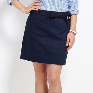 Vineyard Vines Pier Twill Skirt With Ribbon Belt Navy Blue Size 8